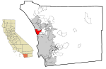 San Diego County California Incorporated and Unincorporated areas Encinitas Highlighted